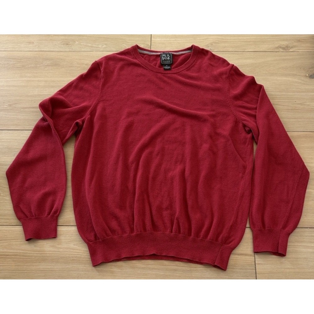 Jos. A. Bank Traveler Mens XL Burgundy Red 100% Pima Cotton‎ Crewneck Sweater